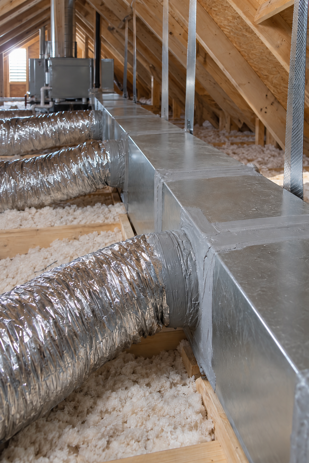 duct repair in a Biloxi attic